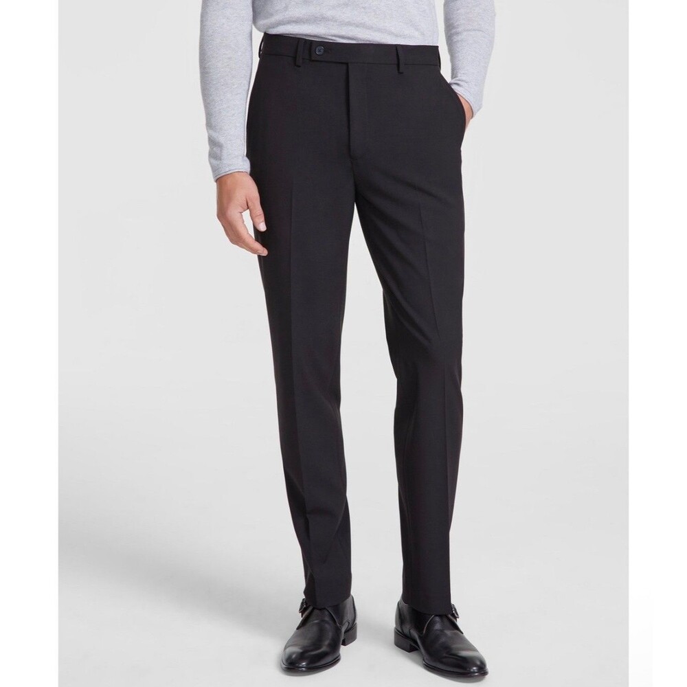 $200 NEW CALVIN KLEIN Mens 40x32 Black X Slim Fit Stretch Soft Dress Pants